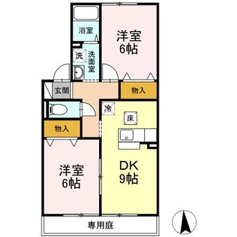 間取図 山陽本線（中国）/新倉敷駅 徒歩30分 1階 築22年