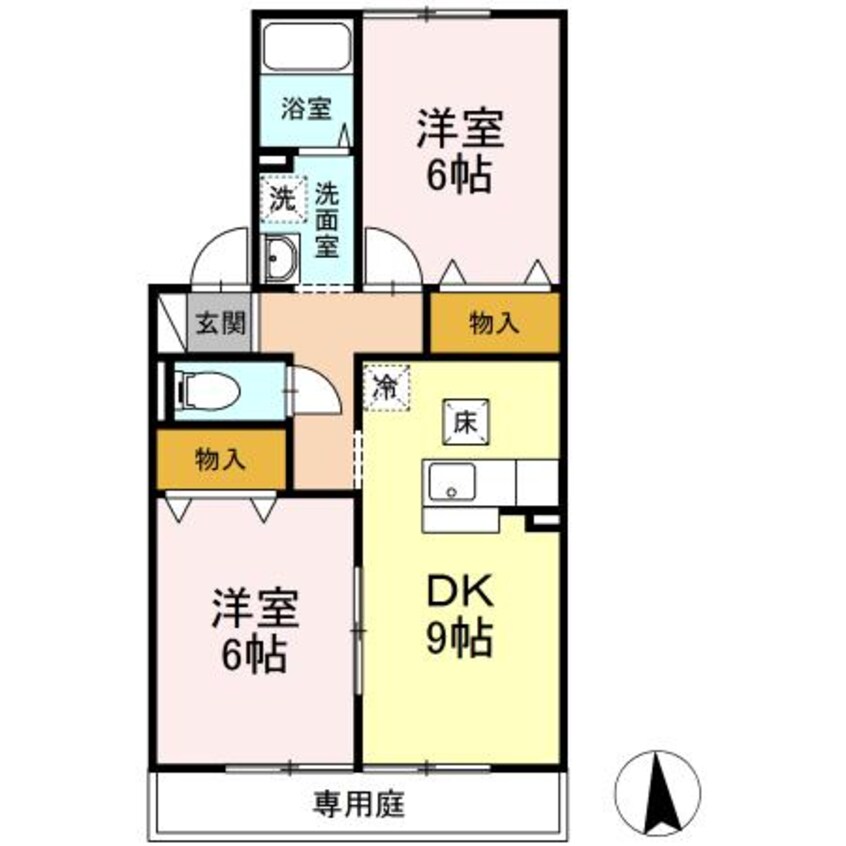 間取図 山陽本線（中国）/新倉敷駅 徒歩30分 1階 築22年