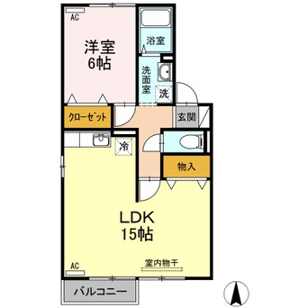 間取図 吉備線<桃太郎線>/総社駅 徒歩8分 2階 築24年