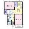 山陽本線（中国）/西阿知駅 徒歩9分 1階 築27年 2DKの間取り