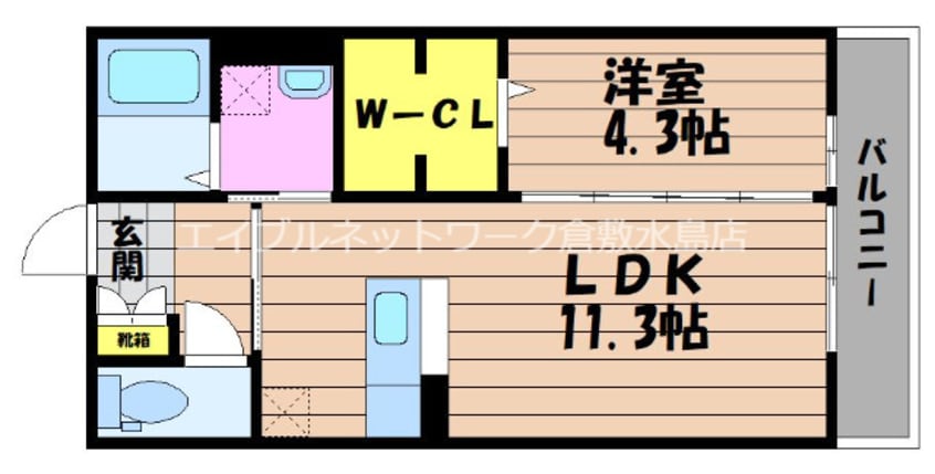間取図 山陽本線（中国）/倉敷駅 徒歩13分 1階 築11年