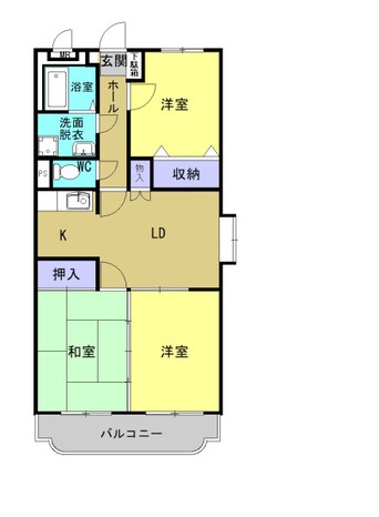 間取図 山陽本線（中国）/倉敷駅 徒歩34分 2階 築23年