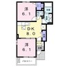 山陽本線（中国）/新倉敷駅 徒歩19分 1階 築10年 2DKの間取り