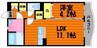 吉備線<桃太郎線>/総社駅 徒歩5分 3階 築15年 1LDKの間取り