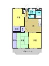 伯備線/総社駅 徒歩16分 3階 築22年 3DKの間取り