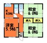 山陽本線（中国）/倉敷駅 徒歩20分 1階 築49年 3Kの間取り