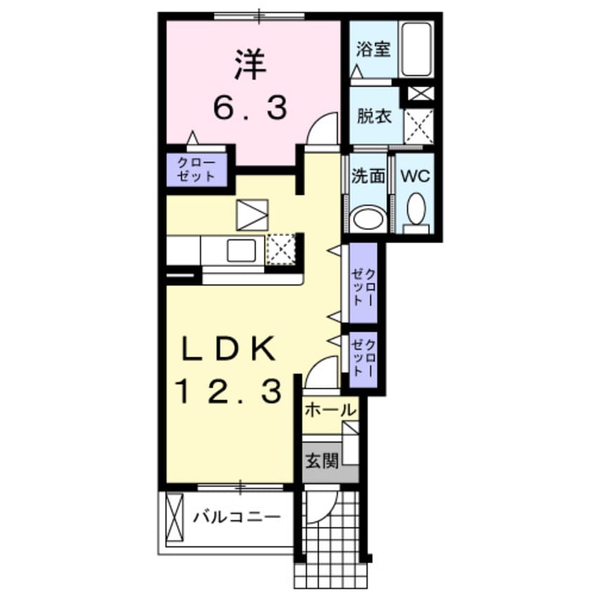 間取図 山陽本線（中国）/新倉敷駅 徒歩24分 1階 築19年