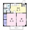 瀬戸大橋線/上の町駅 徒歩27分 2階 築31年 2DKの間取り