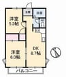 水島臨海鉄道水島本線/球場前駅 徒歩14分 3階 築39年 2DKの間取り