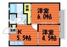 山陽本線（中国）/鴨方駅 徒歩16分 2階 築34年 2Kの間取り