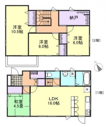 間取図 山陽本線（中国）/西阿知駅 徒歩30分 1-2階 築13年