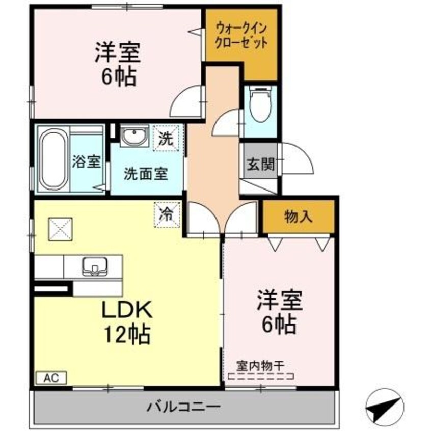 間取図 瀬戸大橋線/茶屋町駅 徒歩6分 1階 築15年