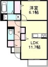山陽本線（中国）/倉敷駅 徒歩12分 1階 1年未満 1LDKの間取り
