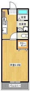 山陽本線（中国）/新倉敷駅 徒歩12分 3階 築17年 1Kの間取り