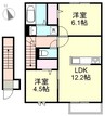 山陽本線（中国）/倉敷駅 徒歩12分 2階 1年未満 2LDKの間取り