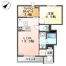 リジエールＡ 1LDKの間取り