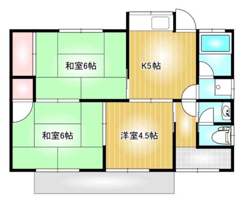 間取図 水島臨海鉄道水島本線/西富井駅 徒歩10分 1階 築41年