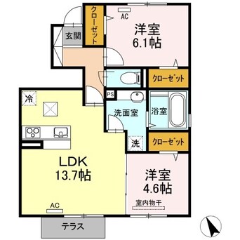 間取図 吉備線<桃太郎線>/総社駅 徒歩17分 1階 築7年