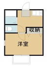 ベルハイム天神 1Kの間取り