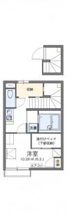 レオパレスＦＵＺＩＭＯＮ　Ｂ 1Kの間取り