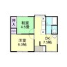 三谷原アパート 2DKの間取り