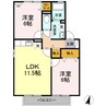 メゾンプリネール　Ａ棟 2LDKの間取り