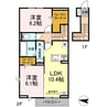 ポラリス井尻野 2LDKの間取り