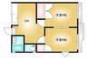 リベール倉敷 2DKの間取り