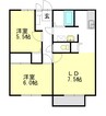 メルベイユ２４ 2LDKの間取り