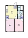 ホワイトピア難波 2DKの間取り