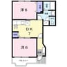 クレストールゆうＢ 2DKの間取り