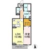 フォルビート 1LDKの間取り
