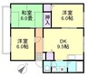 サンライフ中島　A棟 3DKの間取り