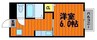 ブルーリバー 1Kの間取り