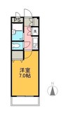 メゾンクレール 1Kの間取り