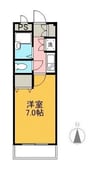 メゾンクレール 1Kの間取り