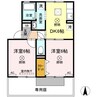 イーストヴィレッジ B棟 2DKの間取り