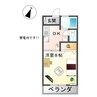 モアタウンモズ A棟 1Kの間取り