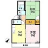 プレジール佐藤　A棟 2DKの間取り