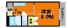 クリスタルハイツ 1Kの間取り