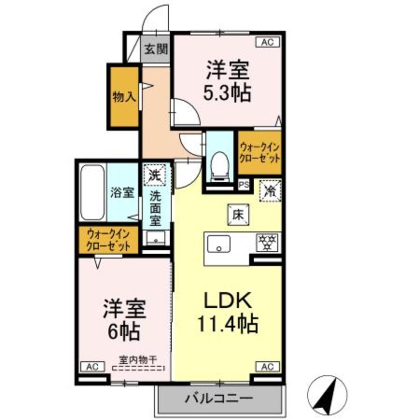 間取図 HONEY　BEAR　B