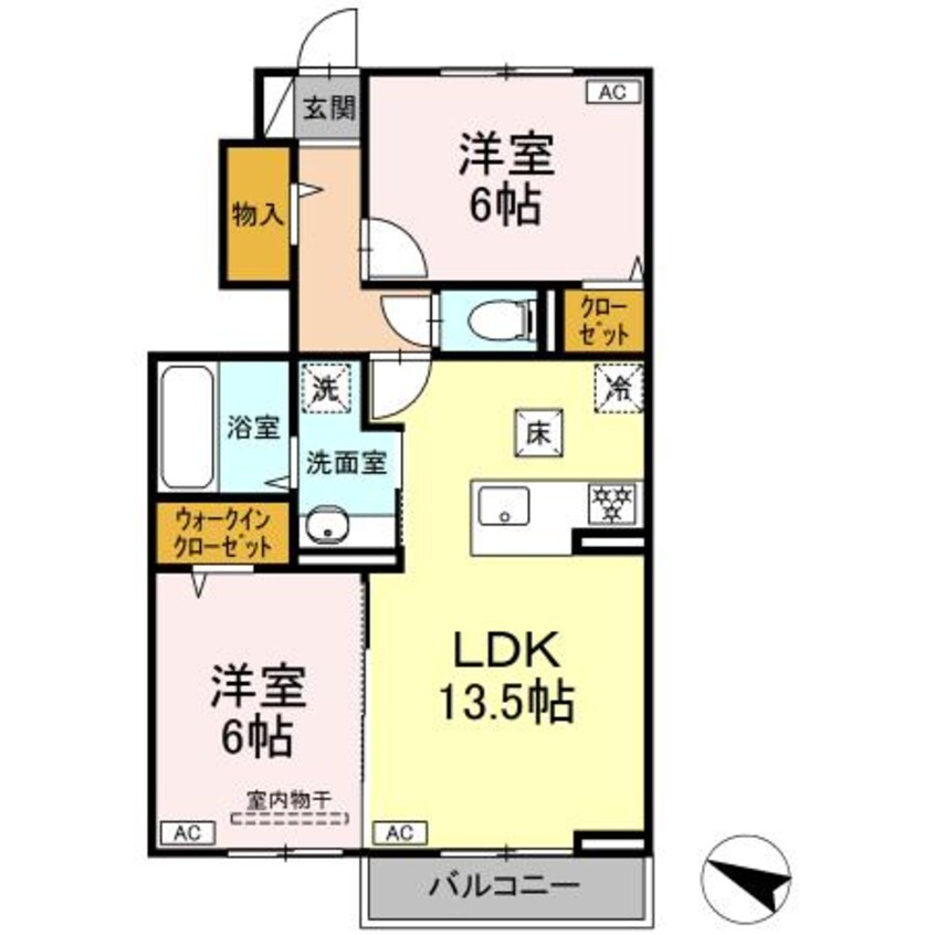 間取図 HONEY　BEAR　A