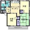 メゾニティーブラッサムB 3DKの間取り