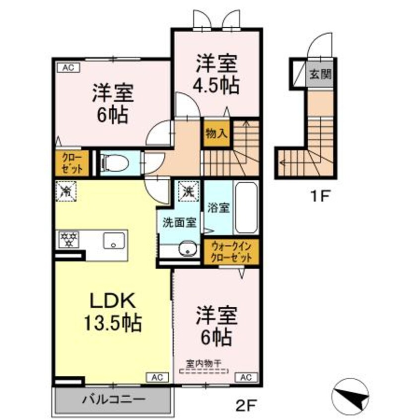 間取図 HONEY　BEAR　A