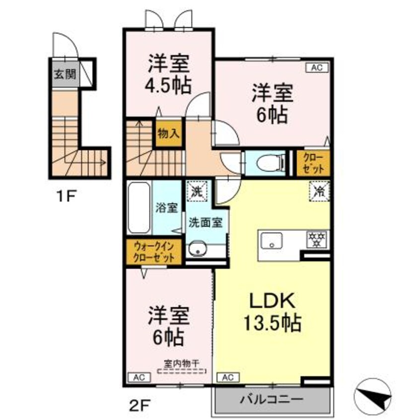 間取図 HONEY　BEAR　A