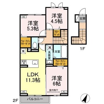 間取図 HONEY　BEAR　B