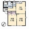 グリーンノート　Ｄ棟 2DKの間取り