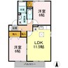 アスピラシオン　Ｂ棟 2LDKの間取り