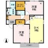 クリエンテ　A棟 2DKの間取り