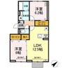 HOPE LODGE K 2LDKの間取り